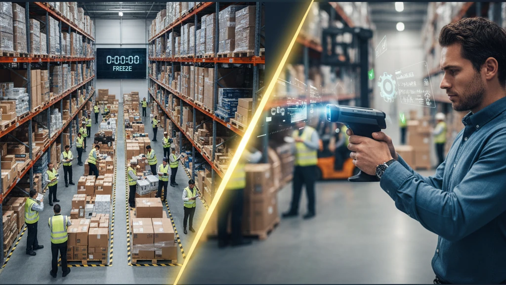 image displaying item scanning in warehouse